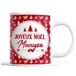 Tasse no�l maryse rouge mug pr�nom id�e cadeau secret santa