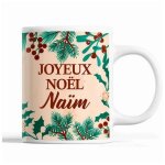 Tasse noël naïm beige mug prénom idée cadeau secret santa Tasse noël naïm beige mug prénom idée cadeau secret santa