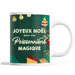 Tasse nol poissonnire femme vert mug prnom ide cadeau secret santa