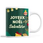 Tasse no�l salvatore vert mug pr�nom id�e cadeau secret santa