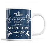 Mug - no�l - secr�taire homme - bleu - 325 ml - r�sistant lave - vaisselle