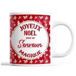 Tasse nol serveur homme rouge mug prnom ide cadeau secret santa