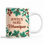 Tasse noël véronique beige mug prénom idée cadeau secret santa Tasse noël véronique beige mug prénom idée cadeau secret santa