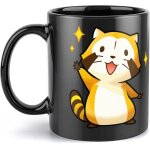 Tasse noire petite tasse en porcelaine de raton laveur double face imprime tasse  caf en cramique ...