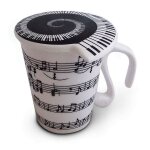 Tasse notes de musique en c�ramique mug avec couvercle