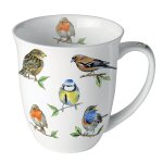 Tasse en porcelaine fine espces d'oiseaux