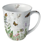 Tasse en porcelaine fine - jardin bucolique
