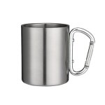 Tasse portable en acier inoxydable de 200ml, pour camping, voyage en plein air, avec poignée, mousqueton, ... Tasse portable en acier inoxydable de 200ml, pour camping, voyage en plein air, avec poignée, mousqueton, ...