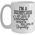 Tasse de r�partiteur de police pour papa, tasse d'anniversaire pour hommes, 911, tasses gag, mon niveau ...