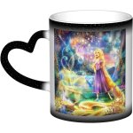La tasse raiponce sur la tour change de couleur lorsqu'elle est chauff�e, tasse a caf� en c�ramique a ...