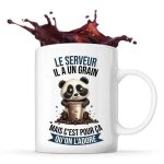 Tasse le serveur panda caf ide mug cadeau travail humour collgue homme anniversaire nol