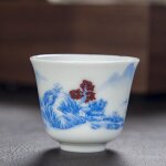 Tasse a th kungfu en porcelaine blanche de style chinois, tasse a th standard, bol a boire domestique, ...