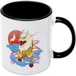 Tasse a the et cafe en ceramique de 330ml, avec interieur colore et poignee, design mignon kirin, mythologie ...