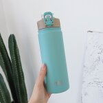 Tasse thermos double en acier inoxydable de grande capacit avec paille, flacons sous vide portables, ...