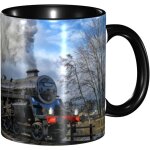 Tasse de tasse - tasses de train a vapeur de chemin de fer - larges tasses de the - cafe et chocolat ...