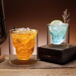 Tasse transparente a double paroi en verre, 25 - 250ml, avec crne, pour le vin, le whisky, le lait, ...