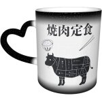 Tasse vache boeuf bbq ensemble tasse a caf drle tasse a changement de couleur en cramique tasse a ...