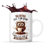 Mug - valentina - chouette - c�ramique - 325 ml - r�sistant lave - vaisselle et micro - onde