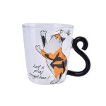 Tasse en verre pour chat mignon 250ml, 1 pice, tasse en verre pour jus de fruit, caf, th au lait, ...