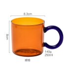 Tasse en verre colore rtro, tasse a eau rsistante a la chaleur, tasse a lait, petit djeuner, couple, ...