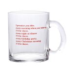 Tasse en verre avec lettre de 320ml pour boisson froide et saine, transparente, avec poigne, rsistante ...
