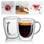 Tasse en verre transparent thermo - isolant a double paroi, tasse a café, thé, résistant a la chaleur, ... Tasse en verre transparent thermo - isolant a double paroi, tasse a café, thé, résistant a la chaleur, ...