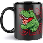 Tasse visage de dinosaure lettre anglaise tasse a caf� vaisselle dr�le tasse en c�ramique noire tasse ...