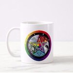 Tasse wiccan pentagramme etoile en cercle symbole nouvelle tasse blanche tasse a caf� nouveaut� tasse ...