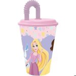 Tataway gobelet plastique rose et violet disney princesses belle cendrillon raiponce 430 ml, paille et ...