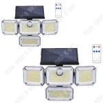 Td 2 pcs lampes solaires ext�rieures 333led lampes solaires ext�rieures trois t�tes lumi�re solaire etanche ...