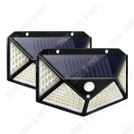 Td lampe solaire exterieur 2 pcs 100 led lumiere solaire exterieur ip 65 etanche eclairage lampe mural ...