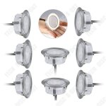 Td lampe solaire ext�rieur 8pcs 55mm 1. 5w etanche ip67 spot led encastrable dimmable pour terrasse bois ...
