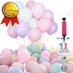 Td� 100 pi�ces ballon latex couleur pastel avec pompe - ballon d�coration bapt�me mariage saint valentin ...