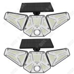Td� 2 pi�ces applique murale solaire trois t�te capteur lumi�re garage lumi�re ext�rieur jardin eclairage ...