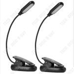 Td� 2pcs lampe de lecture livre � poser bureau 7 led lumi�re blanche froide et chaude, flexible rechargeable ...