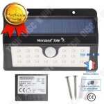 Td� 2x lampes solaires murales 20 led d�tecteur de mouvement applique ext�rieur solaire grand angle ...