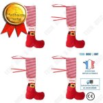 Td� 4 pack chaussettes chaises noel accessoire anti d�rapant housse protecteur pied de chaise table ...