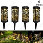 Td� 4pcs lampe solaire de jardin led lanterne etanche borne d'eclairage d�coration patio cour