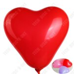 Td� lot de 50 ballons en forme de coeur blanc et rouge - ballons de baudruche en latex naturel - 30 ...