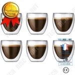 Td coffret de 6 tasse a caf / expresso / espresso en verre - 80 ml - set / tasses a caf double paroi, ...
