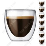 Td coffret de 8 tasse a caf - expresso - espresso en verre - 80ml , set - tasses a caf double paroi, ...