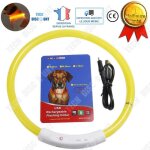 Td� collier chien lumineux led rechargeable usb etanche chat grand personnalis� moyenne taille grand ...
