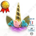 Tdâ® décoration de gâteau corne de licorne - accessoire anniversaire en tissu or pour fête d'anniversaire ... Tdâ® décoration de gâteau corne de licorne - accessoire anniversaire en tissu or pour fête d'anniversaire ...