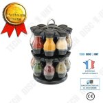 Td� ensemble de bouteilles en verre de support d'assaisonnement rotatif, bo�te de pot d'assaisonnement, ...