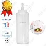 Td flacon sauce plastique cuisine transparent 360ml coulis precision poire distributeur bouteille ketchup ...