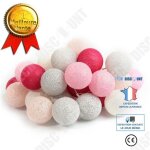 Td� guirlande lumineuse led 20 boules de coton led string light an16971