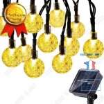 Td� guirlande lumineuse solaire a led perle boule de cristal lumi�re ext�rieure d�coration de jour de ...