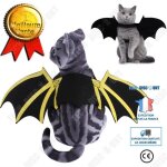 Td� halloween decoration pet halloween poitrine et dos chien costume chat imprim� ailes de chauve - ...