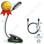 Td� lampe de lecture livre, 4 led [lumi�re blanc froid et chaud] , 3 modes de luminosit�, cou flexible, ...