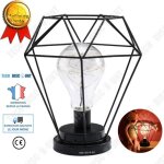 Td� lampe suspension vintage blanc a poser zen ronde papier boule design bois abat - jour diamant � ...